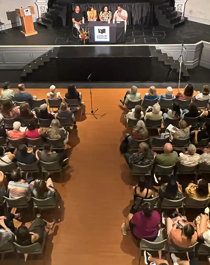 Audience listening to Salem Lit Fest speakers